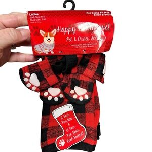 Pet & Me Buffalo Plaid 2 Sets Of Socks For‎ Ladies Size 9-11 Dog Small Breeds